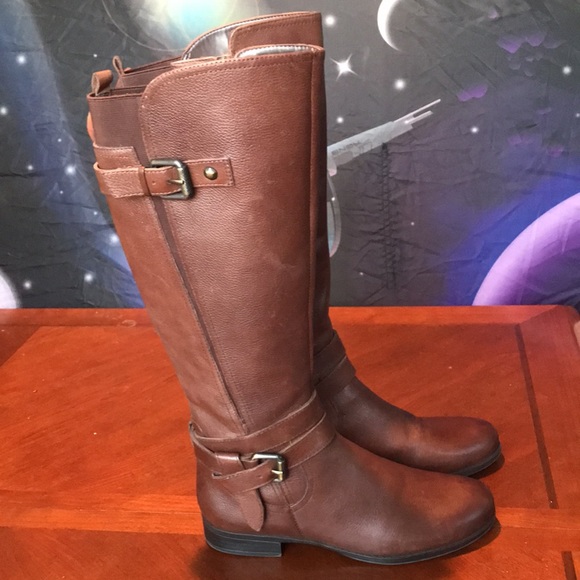 Naturalizer brown leather riding boots size 7.5M - Picture 1 of 16